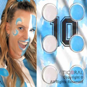 MAQUILLAJE ARTISTICO ARGENTINA CELESTE Y BLANCO (BLISTER X 6 UNID - 12GR)